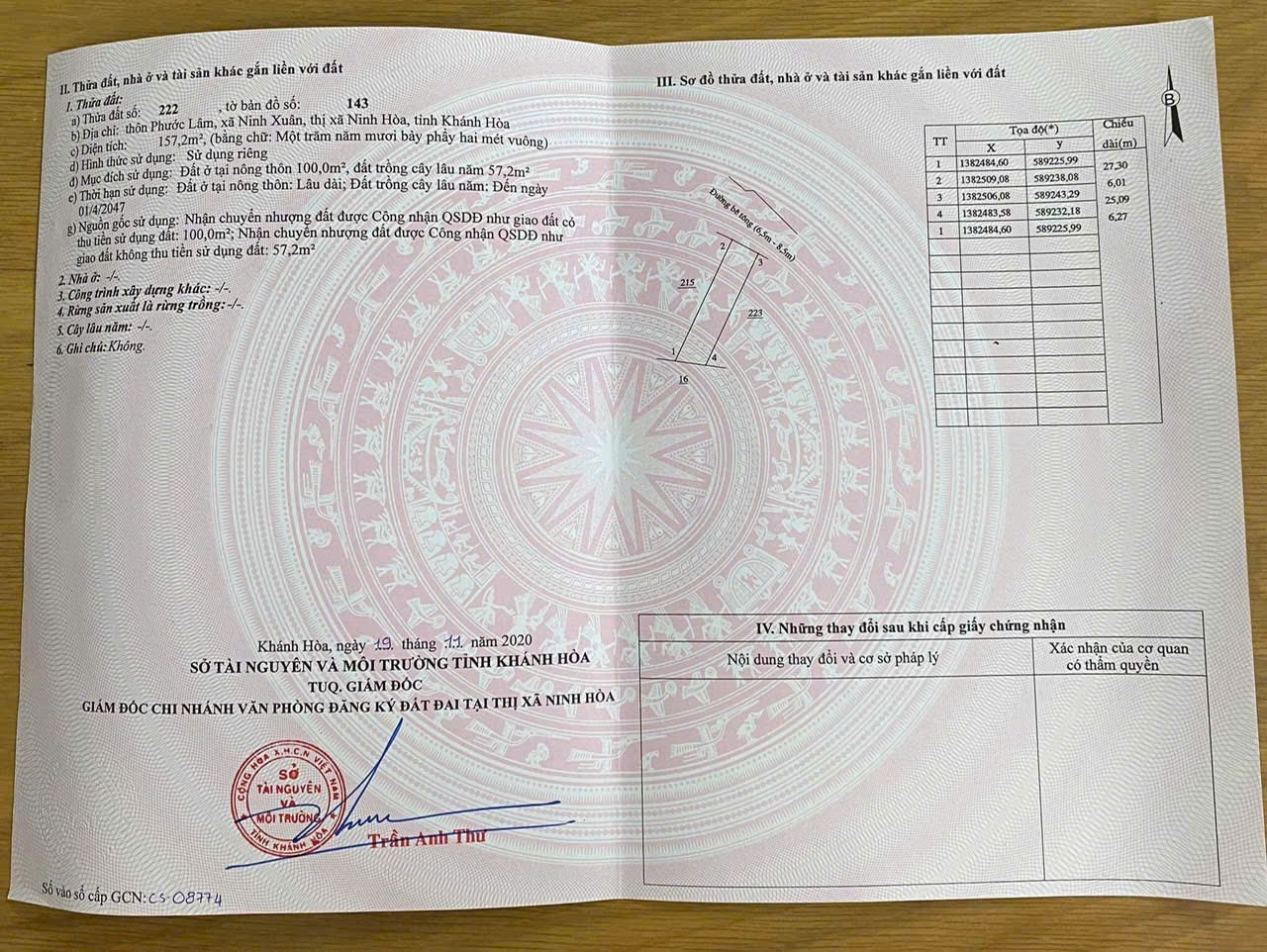 Bán đất dân sinh Phước Lâm, xã Ninh Xuân, Ninh Hòa, Khánh Hòa.
