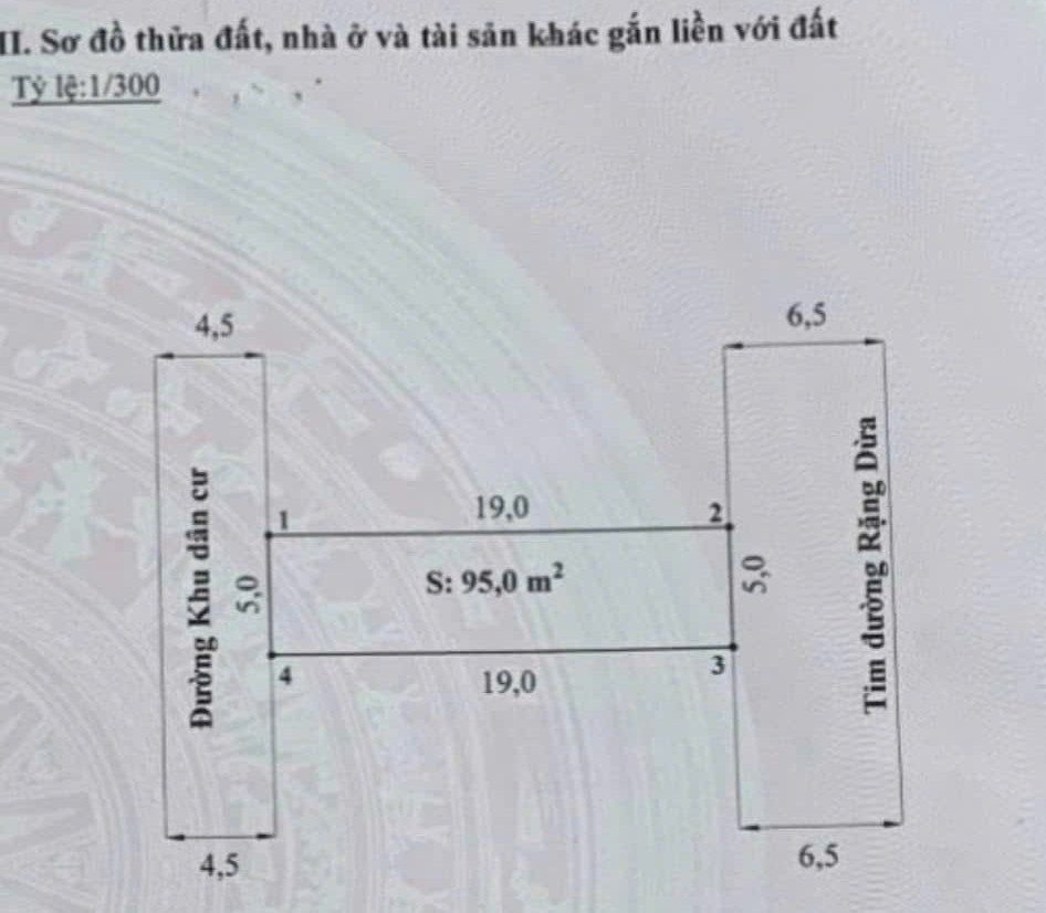 Bán đất 95m² full thổ cư ngang 5m giá 3.23 tỷ tại Đường Tiểu Trà Phường Hưng Đạo