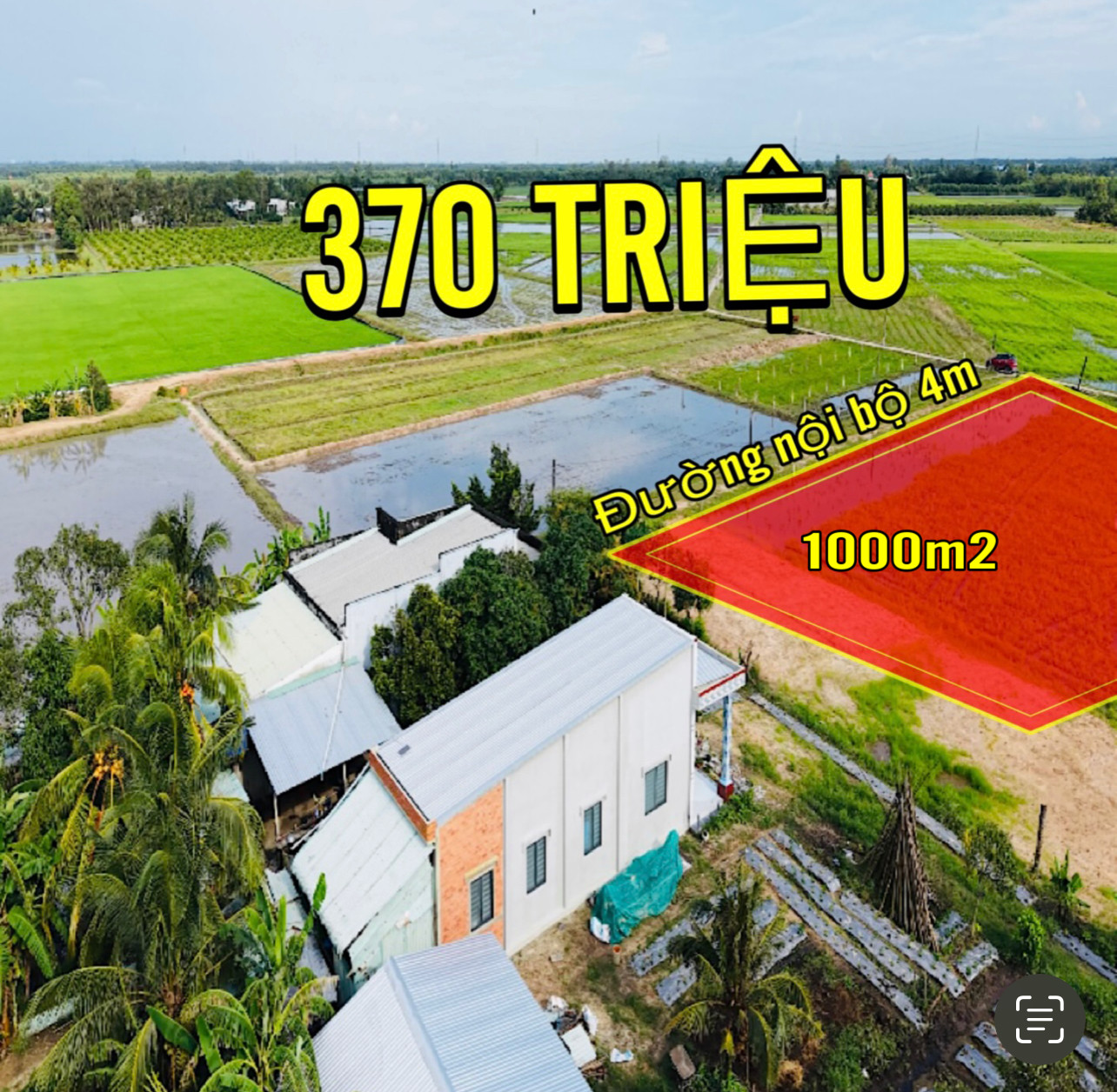 370tr (1000m2 đất lập vườn) bao sang tên, đất cách TP. HCM chi 38km