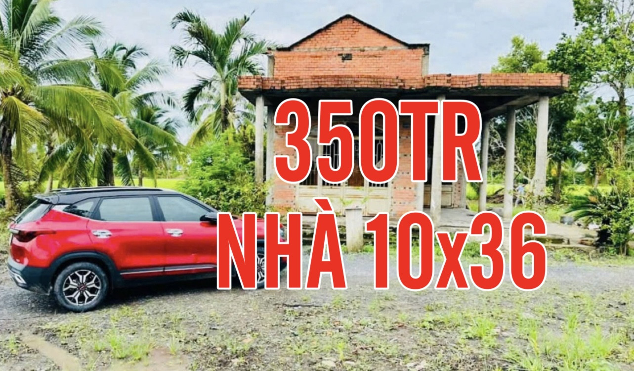 Nhà 10x36 thổ cư toàn bộ, 350tr sang tên ngay, sửa sơ dọn vô ở liền