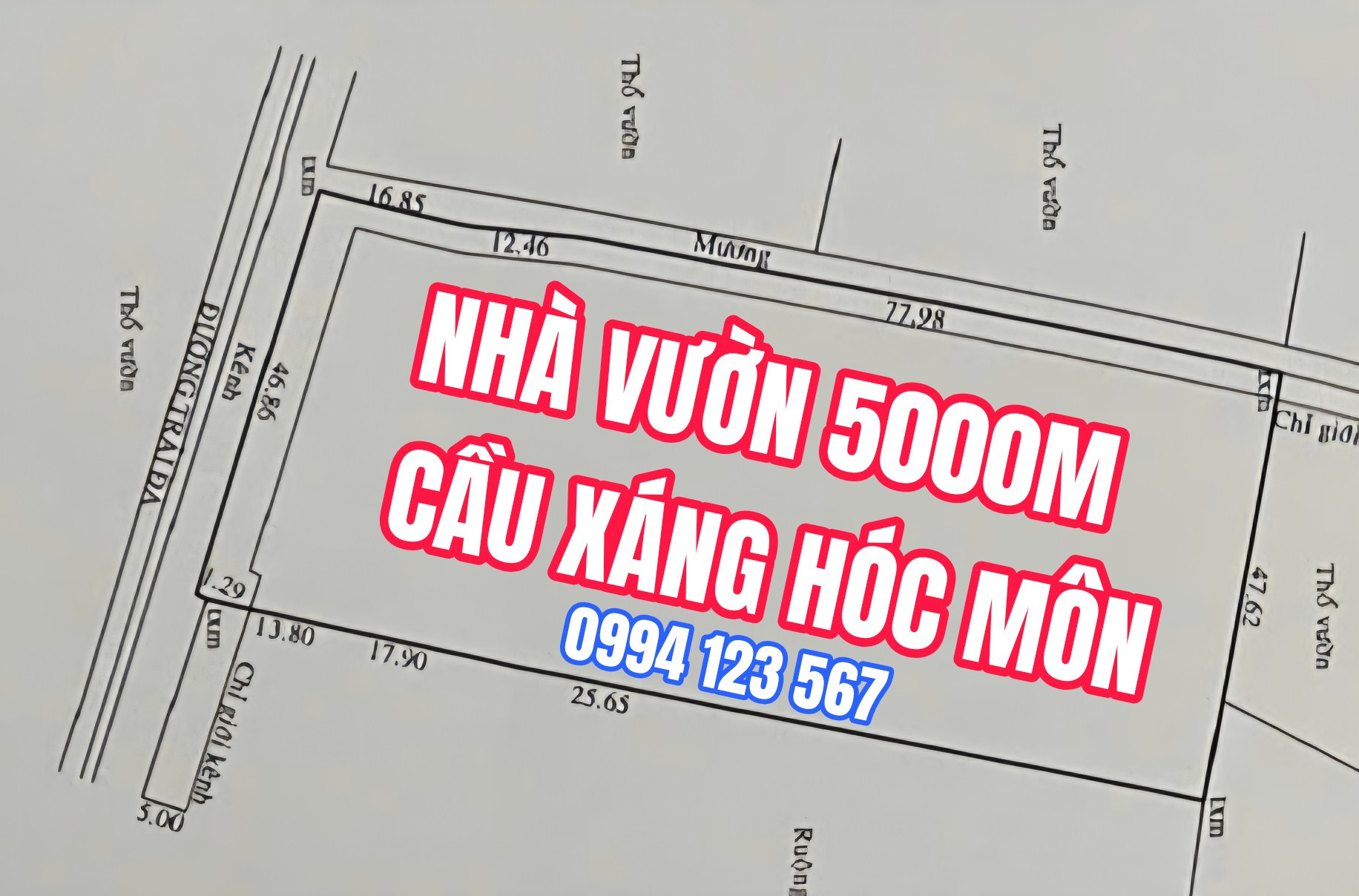 🔴Chính chủ gọi trước khi xem, Bán đất có nhà vườn hơn 5000m² ngang 50m Tân Thạnh Đông giá 29ty950 sát Cầu Xáng Hóc Môn