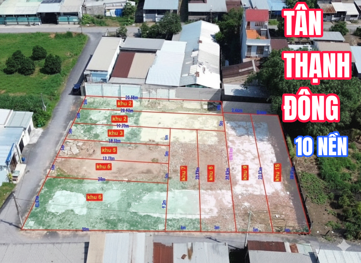🟥Bán 10 lô đất sổ mới mặt tiền nhựa đường 122 Tân Thạnh Đông 5x20 có sẵn 100m² thổ cư giá 2.15 tỷ gần Đường Tỉnh Lộ 15 Xã Phú Hòa Đông