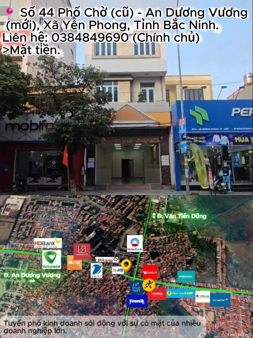 🏠 Cho thuê nhà mặt phố kinh doanh. Trung tâm huyện Yên Phong (Cũ) - Tỉnh Bắc Ninh.