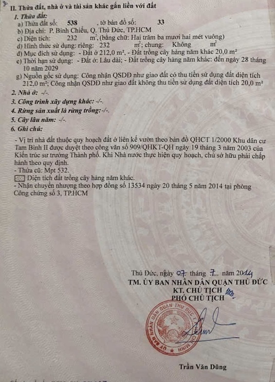 Bán nhà 232m² ngang 6m giá 16.7 tỷ Phường Bình Chiểu
