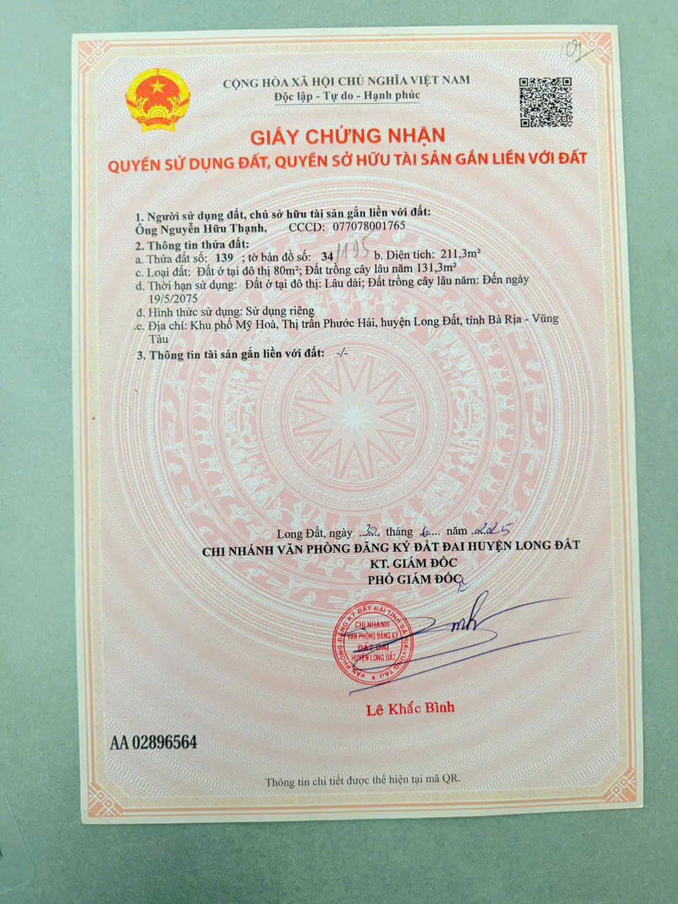 Đất Ngộp Ngang 10 ngay Long Mỹ , Phước Hải dân cư hiện hữu chỉ 950tr