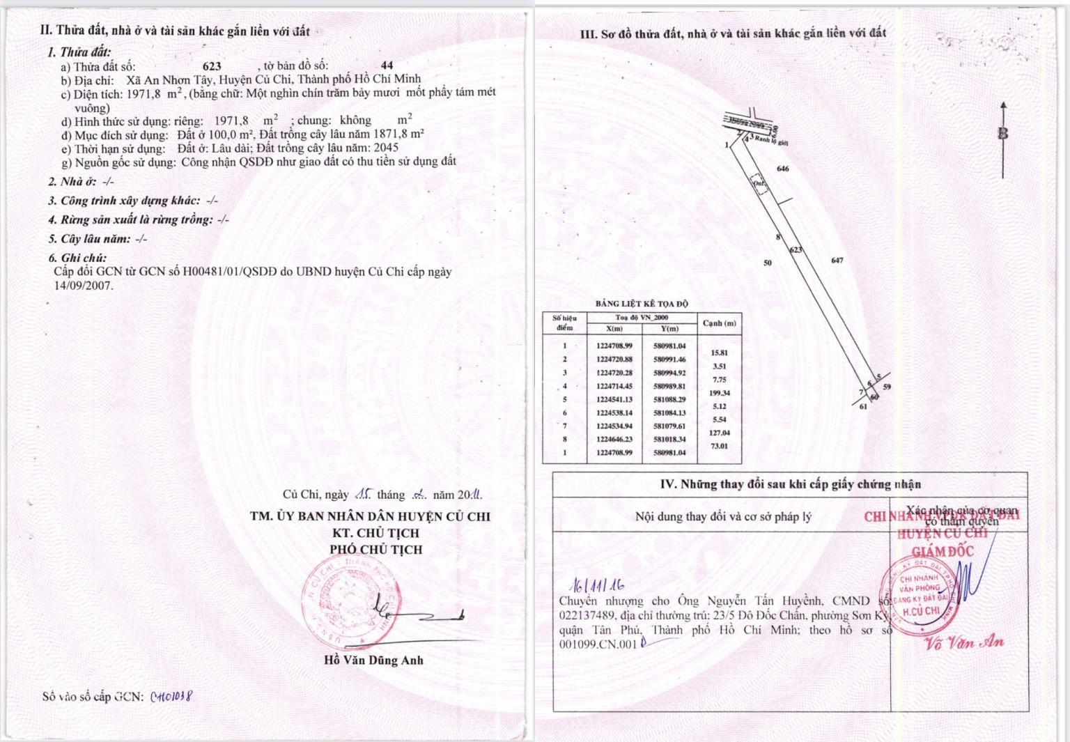 Đất 1/ Tỉnh lộ 7 ( Đường 762), An Nhơn Tây, DT 1971m2