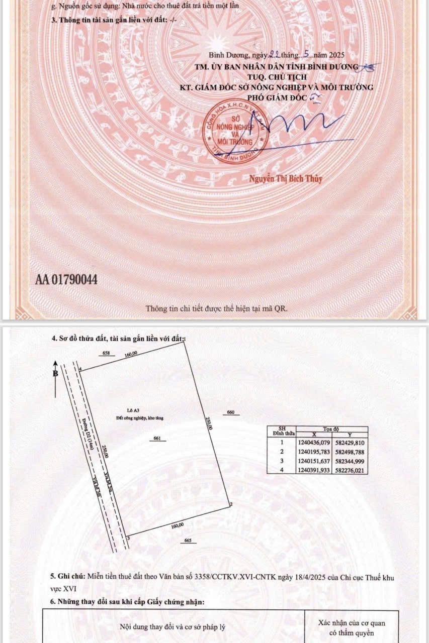 Bán đất công nghiệp An Lập, Dầu Tiếng, Bình Dương