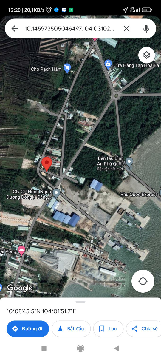 Bán  đất thương mại dịch vụ 100m² , giá 1.2 tỷ tại đường TL48, Xã Hàm Ninh, Thành phố Phú Quốc, Kiên Giang