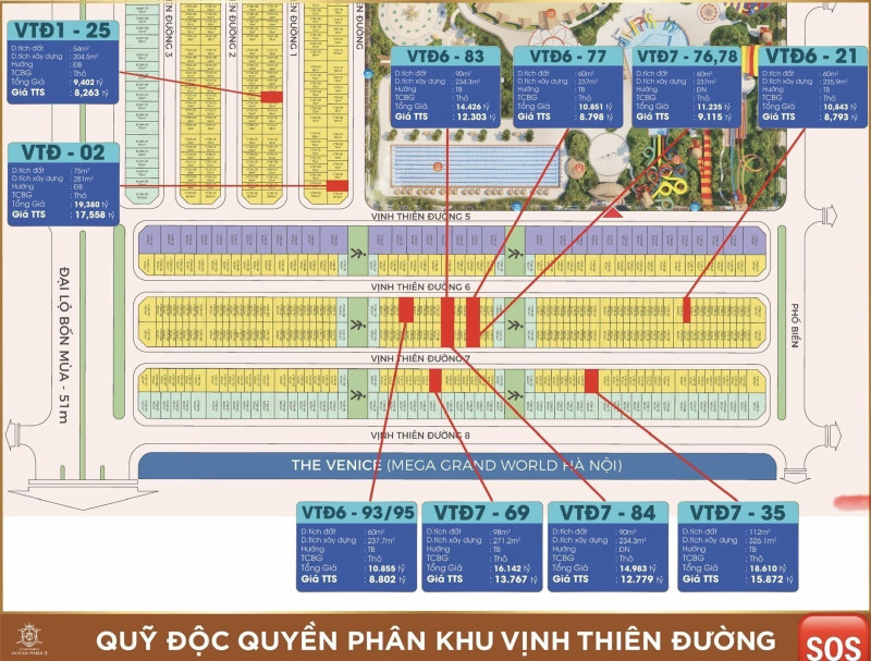 Bán LK VTĐ7-84; VTĐ7-130 Vinhomes Ocean Park 3 (Văn Giang - Hưng Yên) 90m, 5 tầng, mt 6m, giá 15 tỷ