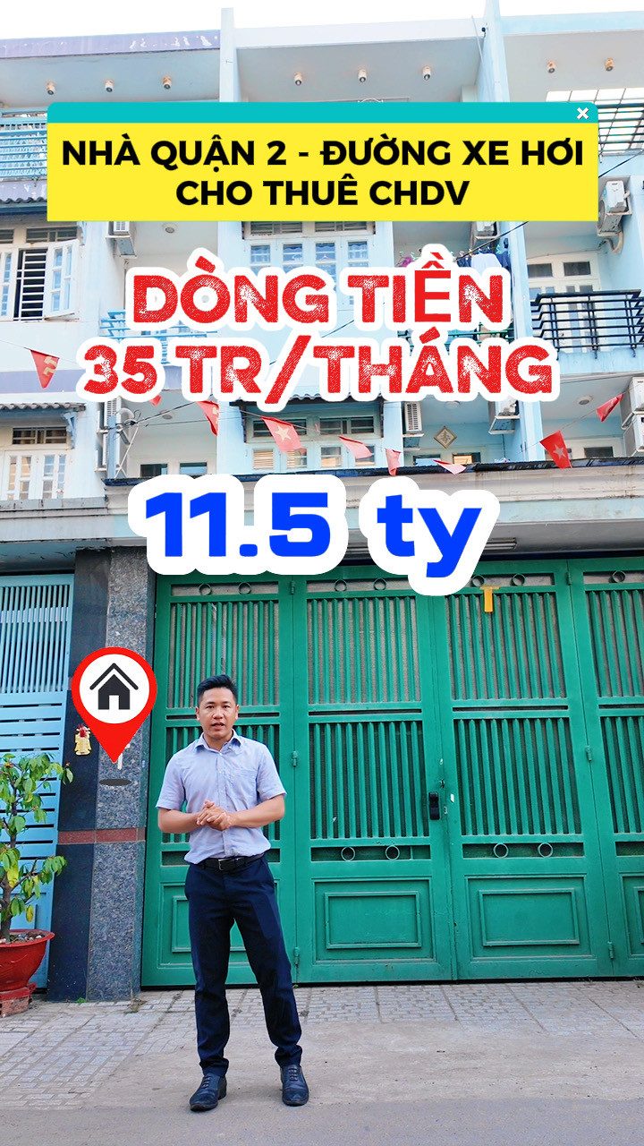 BÁN NHÀ BÌNH TRƯNG TÂY, QUẬN 2 - 94M2 - 8PN - KINH DOANH CHDV 35 TR/THÁNG - 11.5 TỶ