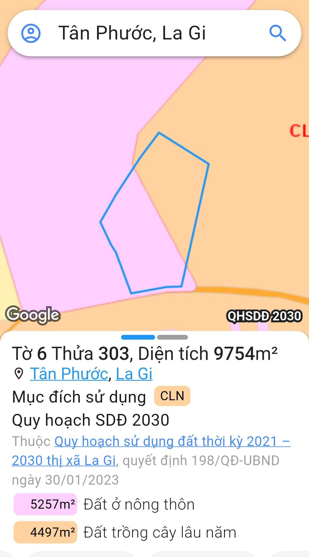 Bán đất 9750m² có sẵn 5200m² thổ cư ngang 120m giá 10.5 tỷ tại Đường Trại Gà Phường Phước Hội
