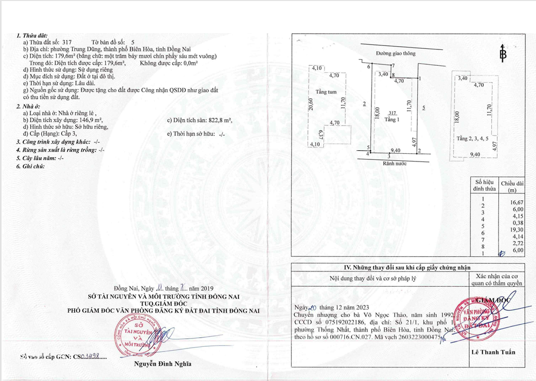 Bán khách sạn đang kinh doanh 23 phòng, DT 822m2 sàn sử dụng, 6 tầng !