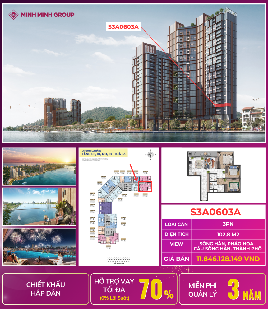 05 suất ngoại giao SUN SYMPHONY từ CĐT Sun Group đang được chào bán với giá tốt nhất trong tháng 3/2025 Chỉ có 3.3 tỷ/căn, sở hữu lâu dài, ôm trọn view sông Hàn ngắm pháo hoa tại phòng ngủ.  Mở bán tổ hợp compound mang tên Sun Symphony - độc nhất ở Đà Nẵn