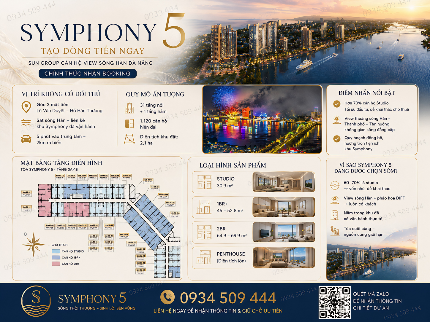 HOT- SYMPHONY 5 - TẠO DÒNG TIỀN NGAY-  SUN GROUP CĂN HỘ VIEW SÔNG HÀN ĐÀ NẴNG -  CHÍNH THỨC NHẬN BOOKING