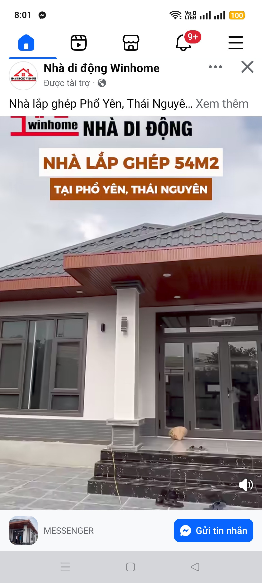 Bán nhà 108.7m² ngang 5.35m giá 3.7 tỷ Phường Sông Công