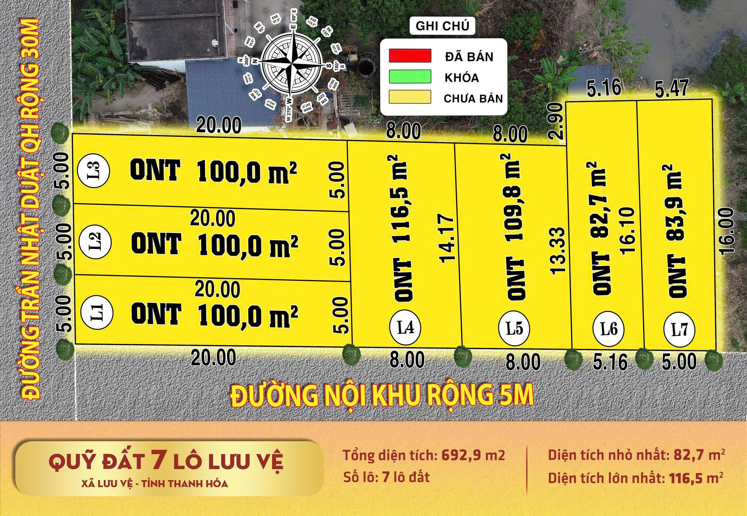 Bán đất 83m² ngang 5m giá 590 triệu Xã Lưu Vệ