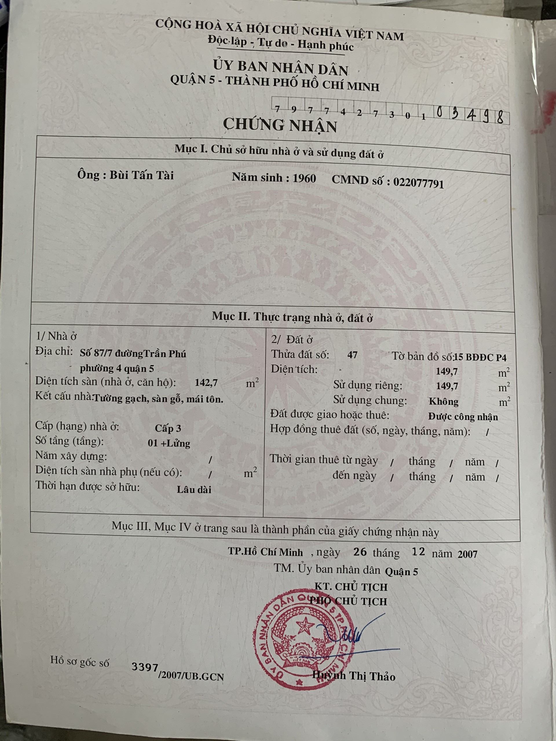 Bán nhà Trần Phú, P4, Q5 – Giá 32 tỷ