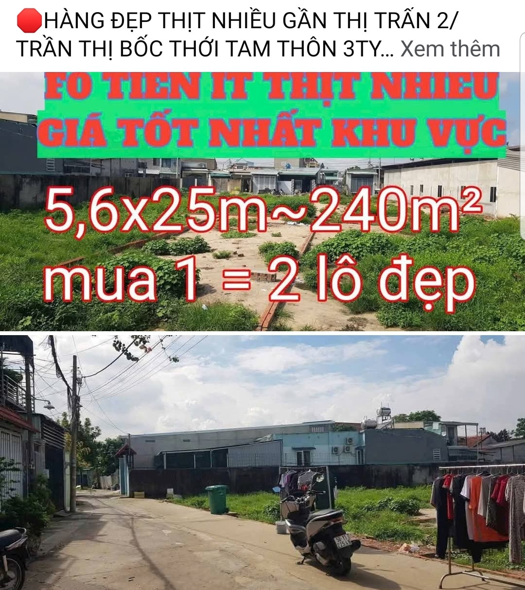 Đất rộng tới 140m² ngang 5,6x26m Thới Tam Thôn giá tốt 3.5 ty