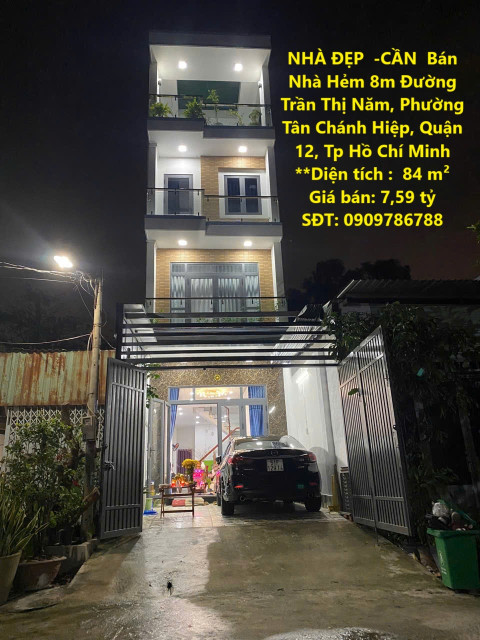 NHÀ ĐẸP  -CẦN  Bán Nhà Hẻm 8m Đường Trần Thị Năm, Phường Tân Chánh Hiệp, Quận 12, Tp Hồ Chí Minh