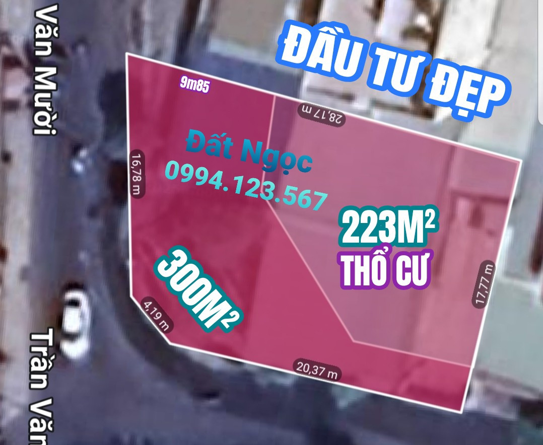 Bán đất 528m² mặt tiền Trần Văn Mười ngang 20m tại Xã Bà Điểm đầu tư gọi Đất Ngọc 0994 123 567