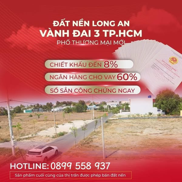 ĐẤT NỀN LIỀN KỀ VINHOME Long Hựu Đông, TRUNG TÂM CẦN ĐƯỚC