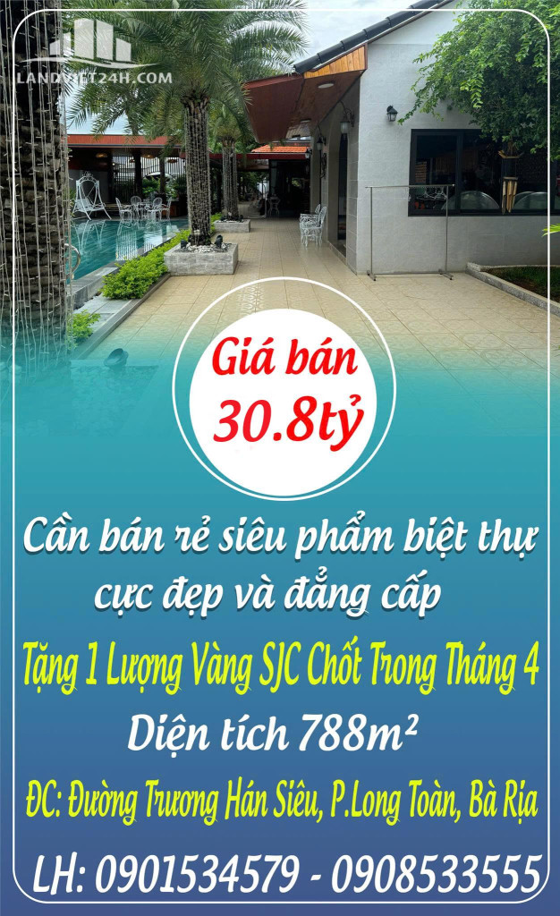 Cần bán rẻ siêu phẩm biệt thự cực đẹp và đẳng cấp mặt tiền đường, Tặng 1 Lượng Vàng SJC Chốt Trong Tháng 4