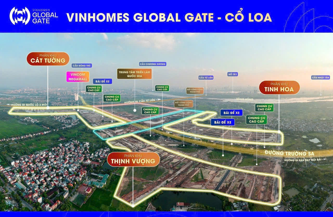 Bán các căn liền kề biệt thự đối diện chung cư Vinhomes Global Gate Cổ Loa Đông Anh.