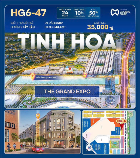 Sở hữu ngay siêu phẩm biệt thự HG6-4x 
vinhomes cổ loa