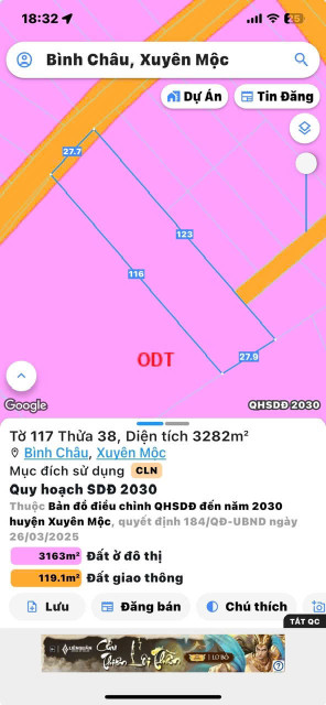 chinh chu can ban lo dat binh chau gan bien