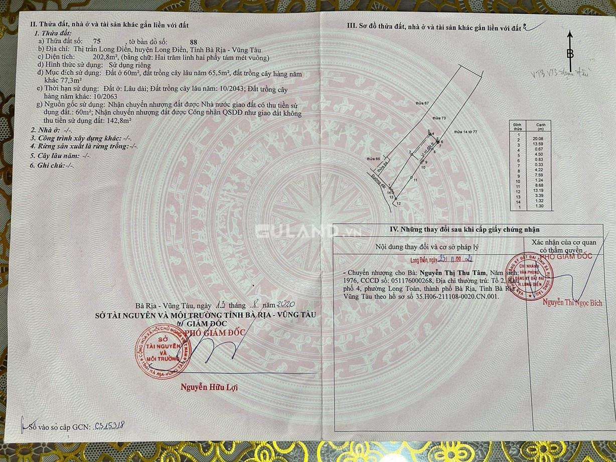 SỞ HỮU LÔ ĐẤT ĐẸP - GIÁ TỐT tại Long Điền, Tỉnh Bà Rịa - Vũng Tàu