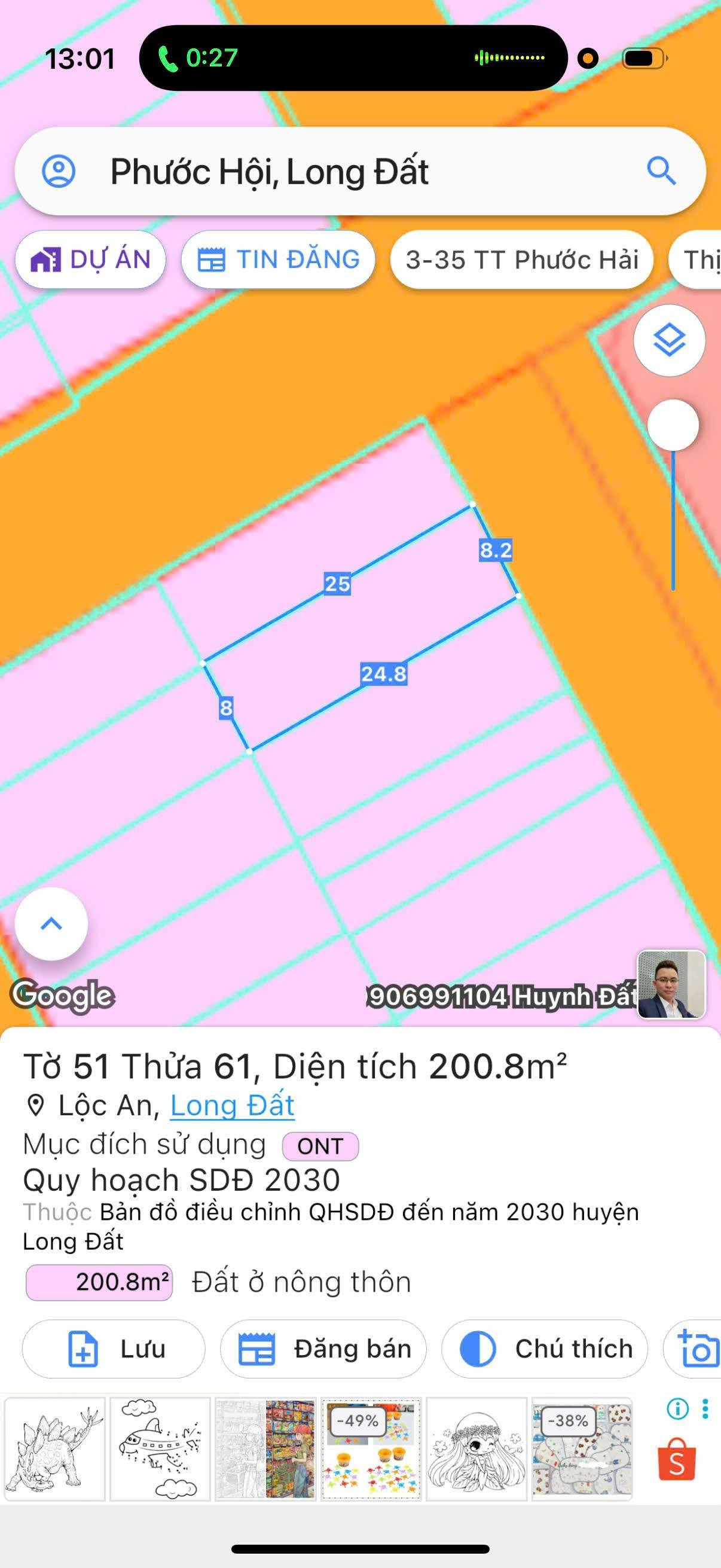 CHỦ CẮT LỖ CẦN BÁN GẤP LÔ ĐẸP DT 200m2 NGANG 8m - FULL THỔ CƯ - CÁCH BIỂN LỘC AN CHỈ 1km