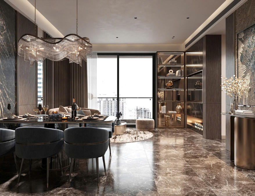 Căn hộ 82m², thiết kế 2 phòng ngủ + thêm không gian phụ lý tưởng làm phòng làm việc hoặc phòng cho bé
Bếp tách biệt – ban công rộng – view thoáng mát