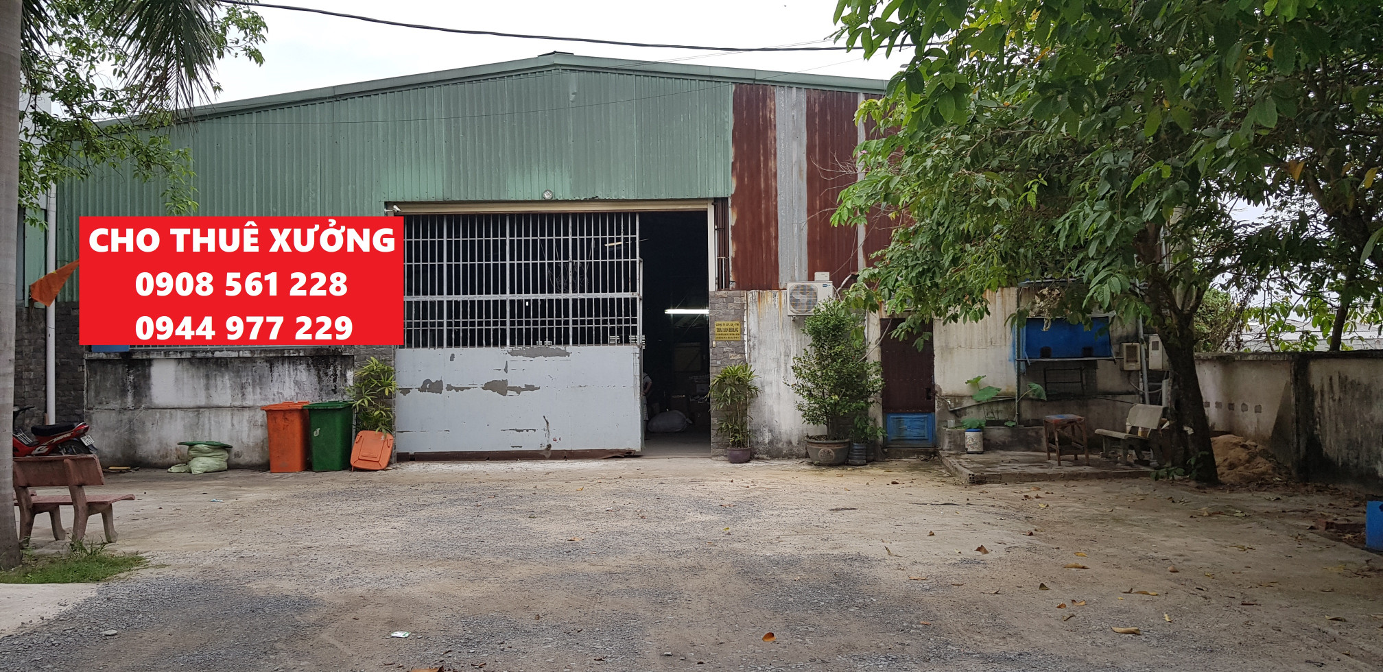 Nhà xưởng nằm đường vườn lài phường an phú đông quận 12 cho thuê dt: 1000m giá 60 triêu/tháng