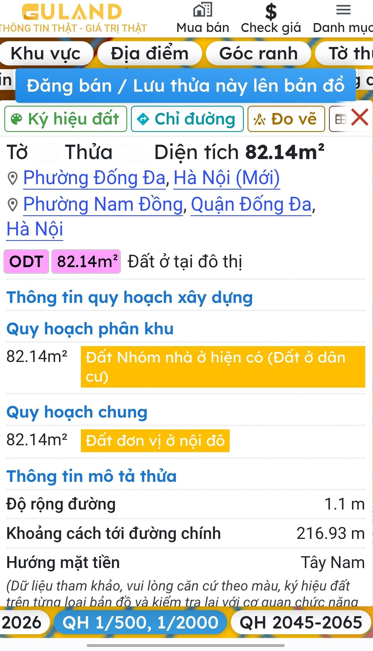 Bán nhà 82m² full thổ cư ngang 5m giá 35 tỷ tại Đường Xã Đàn 2 Phường Đống Đa