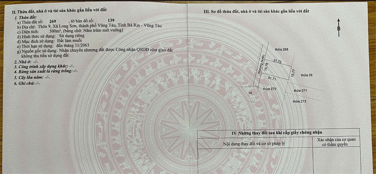 Chính Chủ Cần Bán ĐẤT NÔNG NGHIỆP (QUY HOẠCH ĐẤT Ở) Tại Xã Long Sơn, TP Vũng Tàu, Bà Rịa - Vũng Tàu.