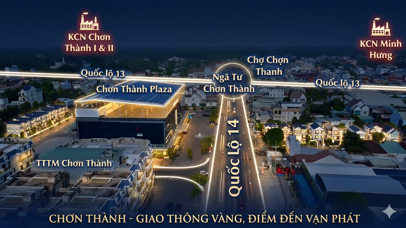 ĐẤT NỀN CHƠN THÀNH SỔ HỒNG RIÊNG – ĐƯỜNG NHỰA – GIÁ TỐT