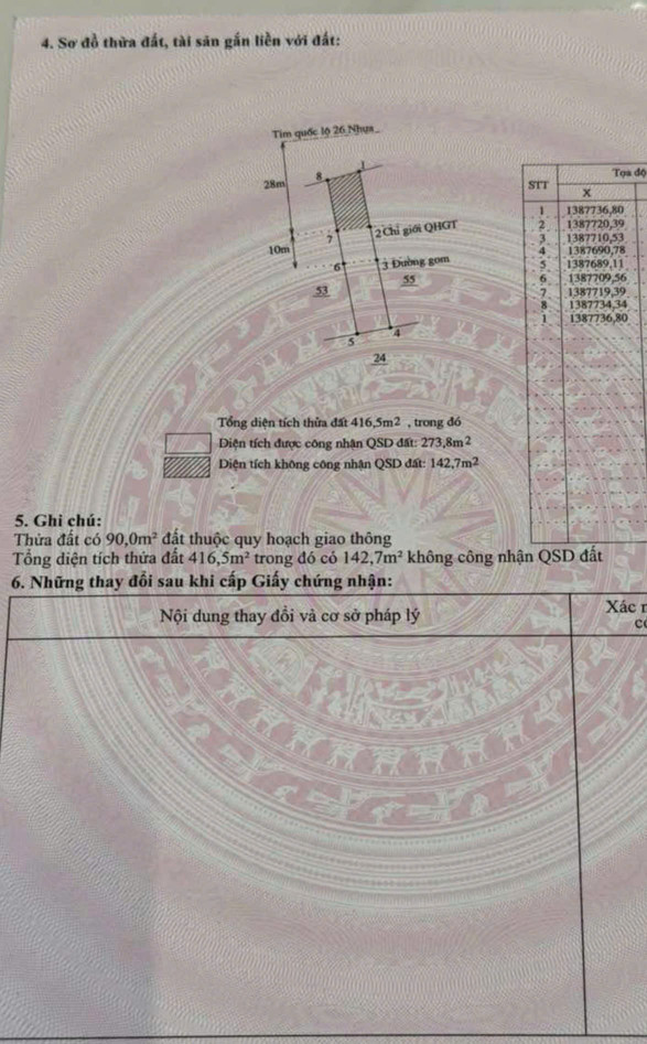 Chính chủ nhượng lại hơn 400m2 đất (274m2 thổ cư) tại Ninh Tây – Ninh Hòa - Khánh Hòa