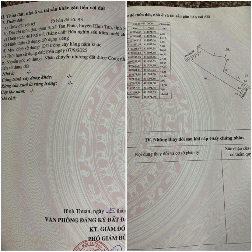 CHÍNH CHỦ CẦN BÁN NHANH 4,7HA ĐẤT TẠI Xã Tân Phúc huyện Hàm Tân tỉnh Bình Thuận.