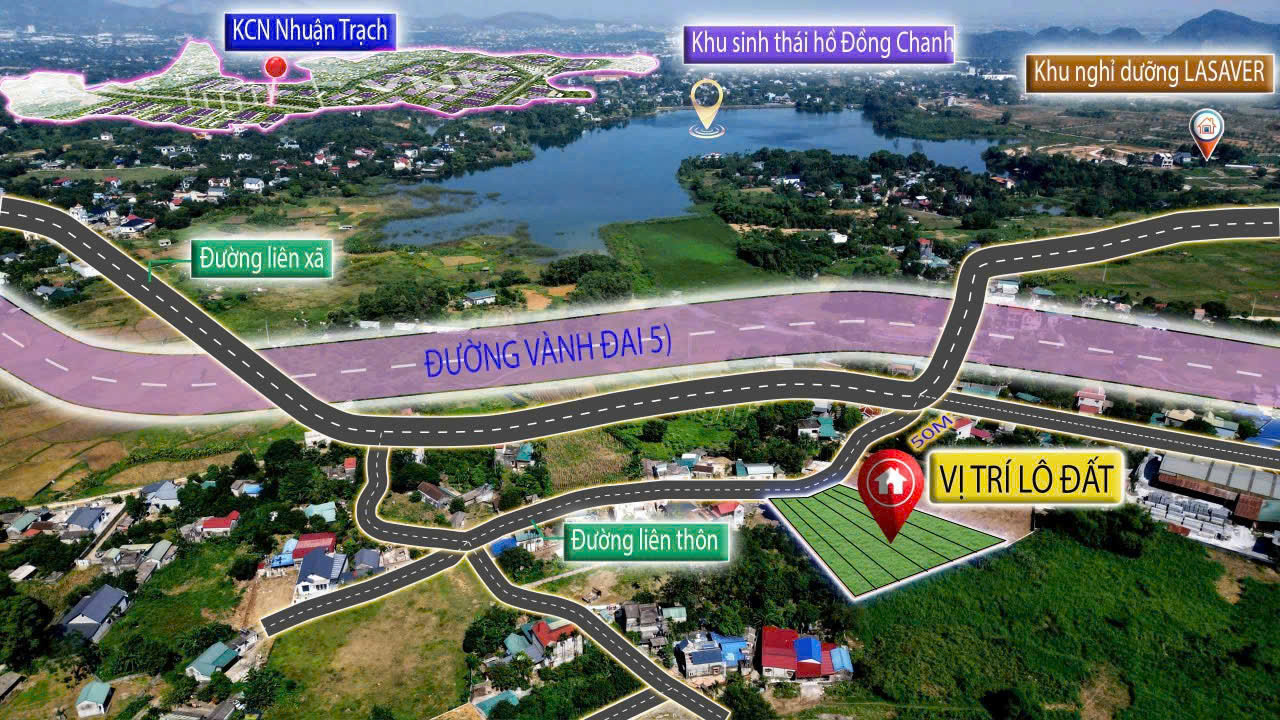 6 LÔ VỊ TRÍ ĐẮC ĐỊA - GIÁ RẺ NHẤT THỊ TRƯỜNG - SÁT KCN NHUẬN TRẠCH