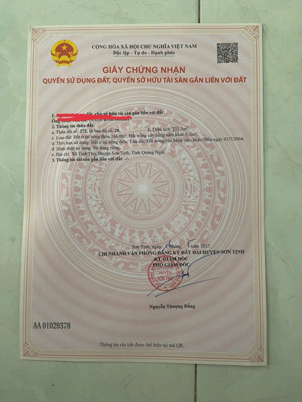 Bán đất sơn tịnh