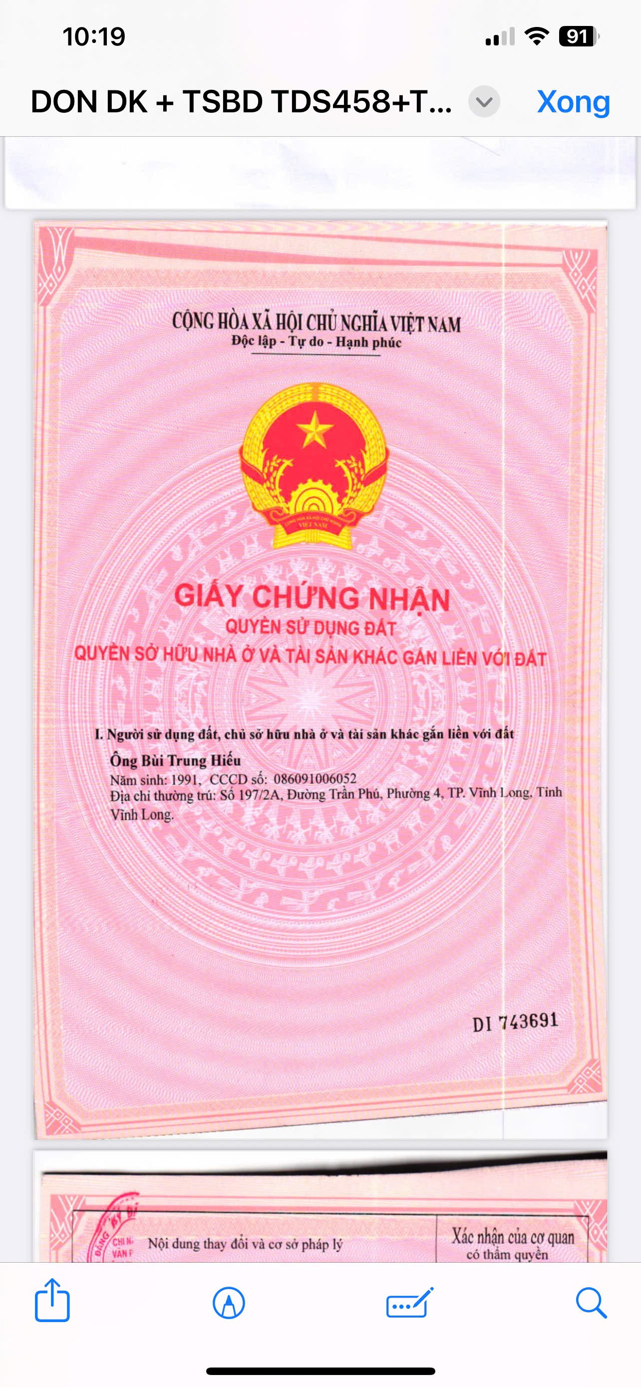 Cần bán thanh lý QSDĐ để trả nợ Ngân hàng, diện tích 538,9m², Vị trí nằm ở Xã Trung Nghĩa, tỉnh Vĩnh Long. Nằm cách đường quốc Lộ 53 khoảng 1,5km và cách UBND xã Trung Nghãi #700m