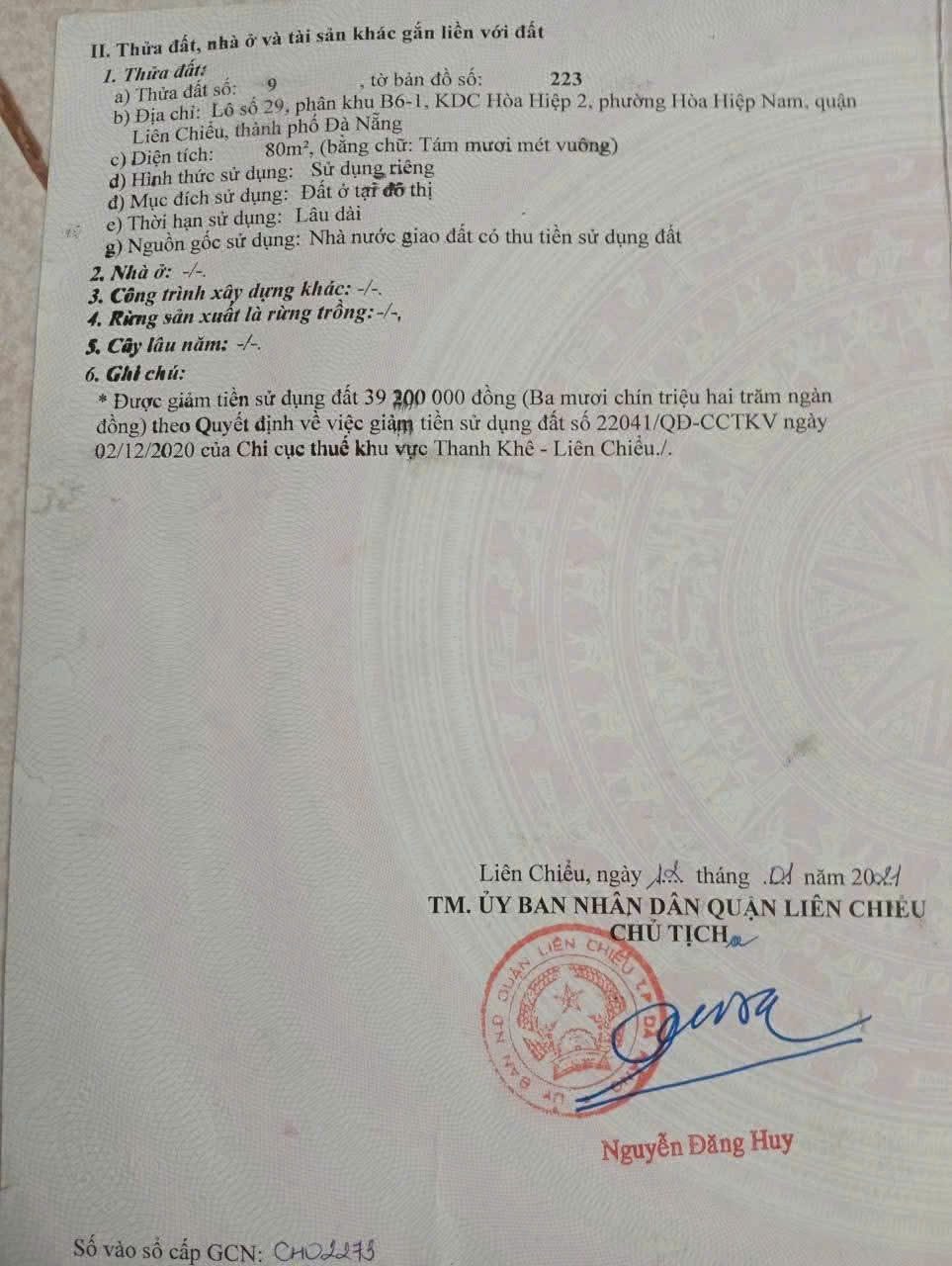 📌📌📌LÀM VIỆC TRỰC TIẾP GIÁ TỐT !!! Bán đất Xuân Thiều 8, Hòa Hiệp Nam