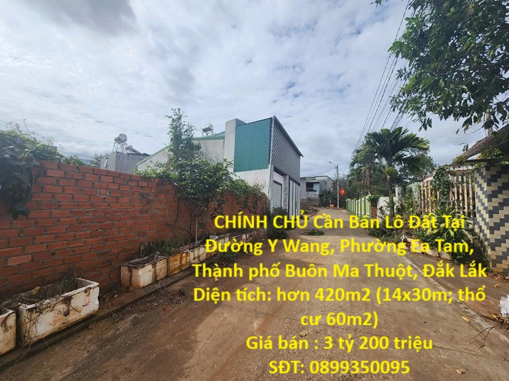 CHÍNH CHỦ Cần Bán Lô Đất Tại Đường Y Wang, Phường Ea Tam, Thành phố Buôn Ma Thuột, Đắk Lắk