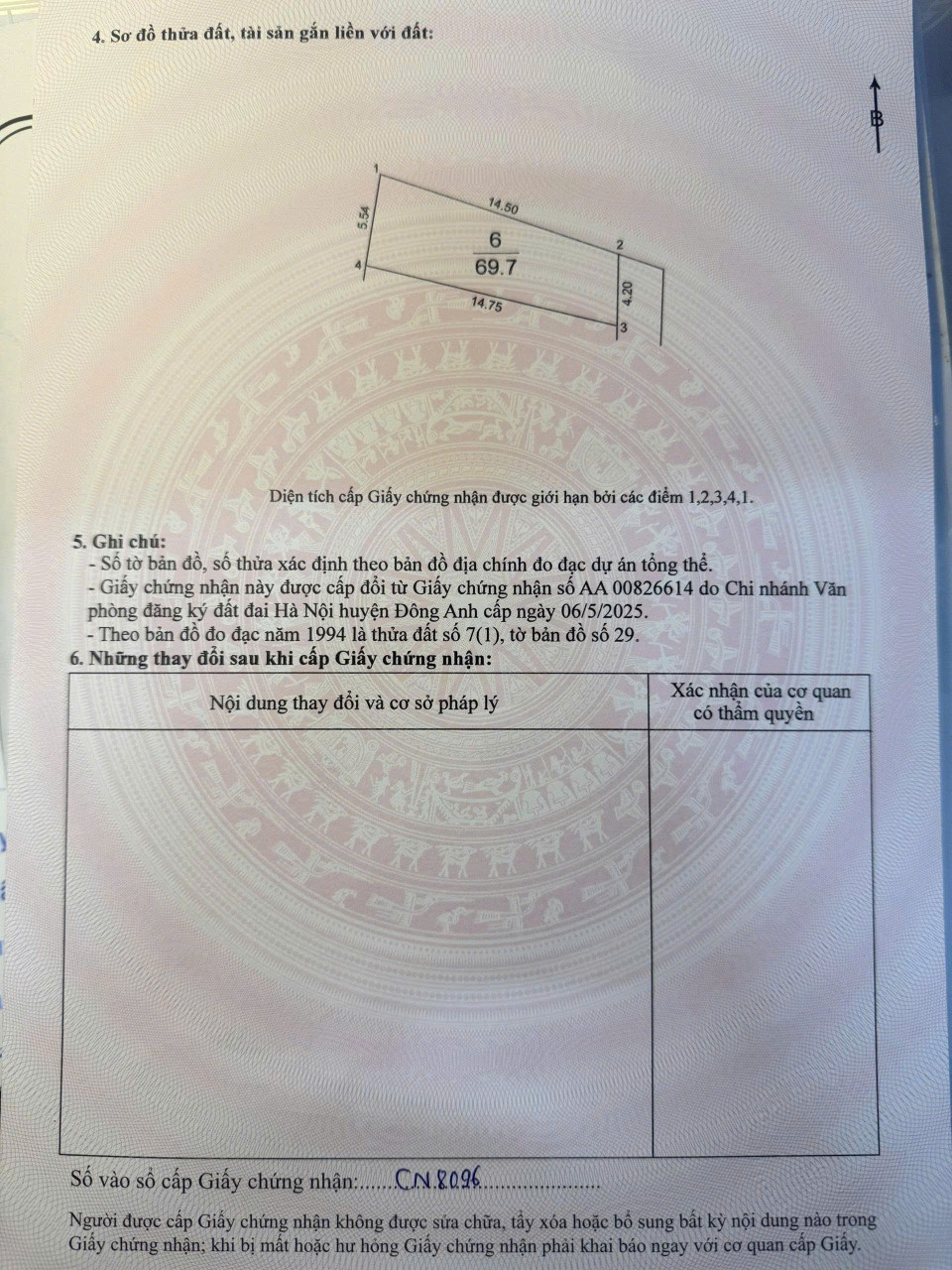 Bán đất Phúc Thịnh - Tiên Hùng 69.7m2 full thổ cư giá chỉ 4,25 tỷ ngõ ô tô