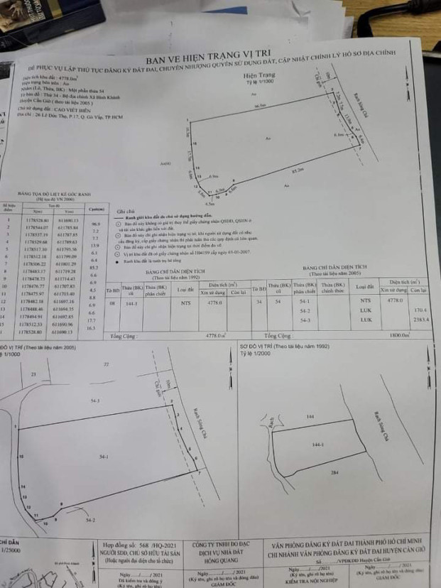 Bán  đất thổ cư 4700m² , giá 12.7 tỷ tại, Huyện Cần Giờ, TP. Hồ Chí Minh