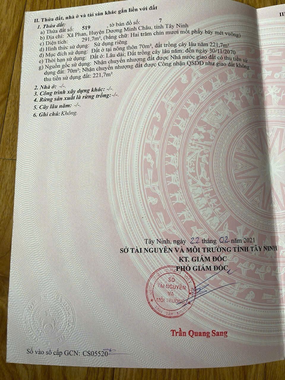 CHÍNH CHỦ CẦN BÁN ĐẤT và  CƠ HỘI AN CƯ  và ĐẦU TƯ TẠI DƯƠNG MINH CHÂU, TÂY NINH