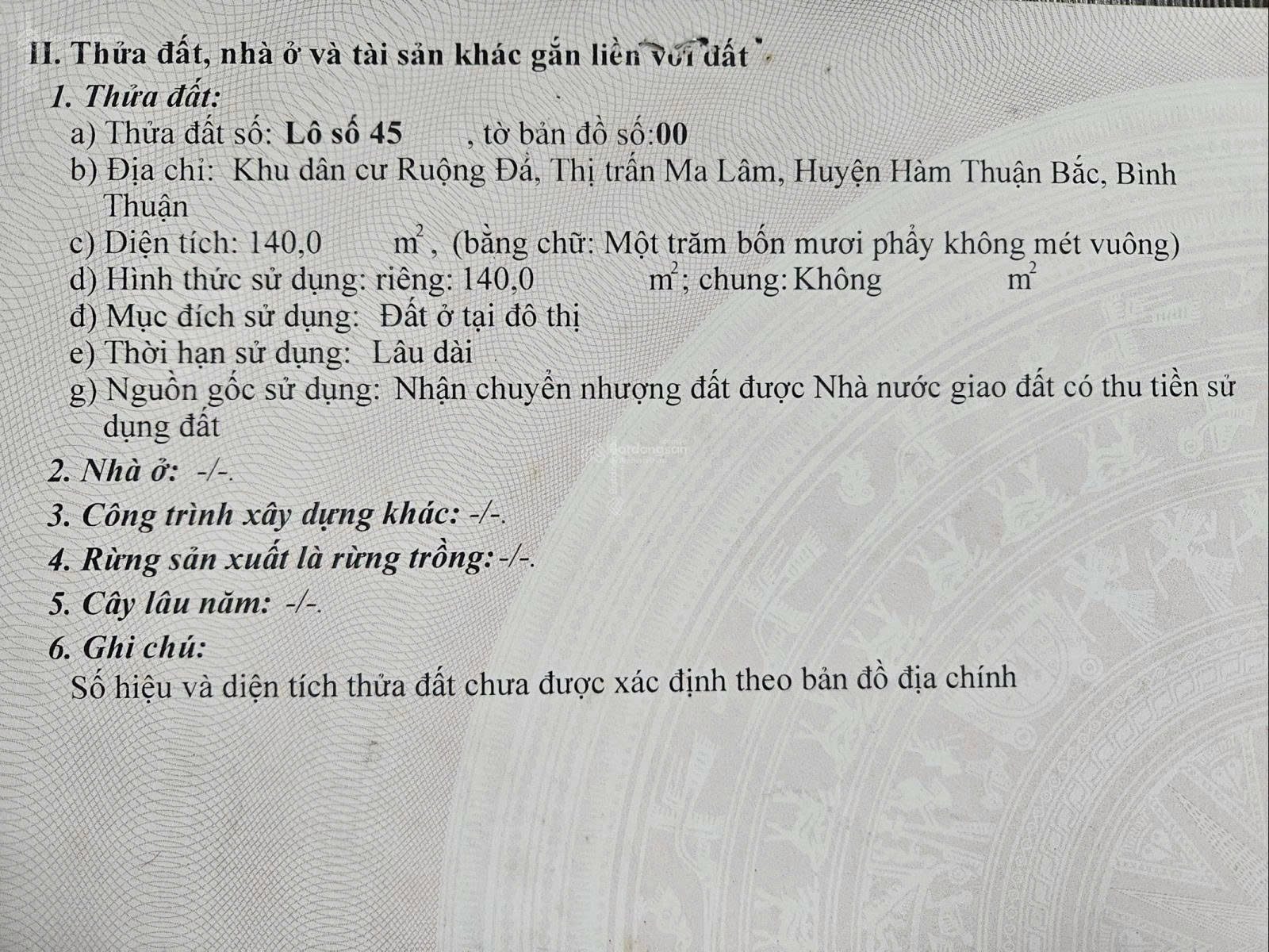 ĐẤT CHÍNH CHỦ- GIÁ TỐT Thị trấn Ma Lâm,Hàm Thuận Bắc, Bình Thuận(Hàm Thuận, Lâm Đồng mới)