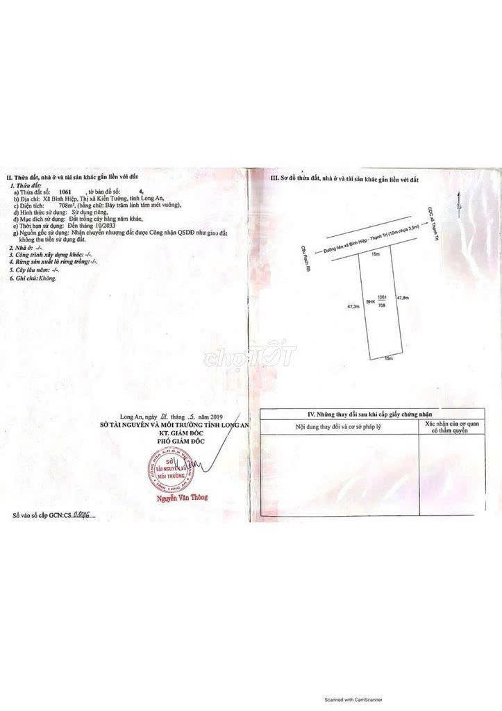 ĐẤT ĐẸP – GIÁ TỐT  – CHÍNH CHỦ CẦN BÁN GẤP Tại Xã Bình Hiệp, Thị xã Kiến Tường, Long An