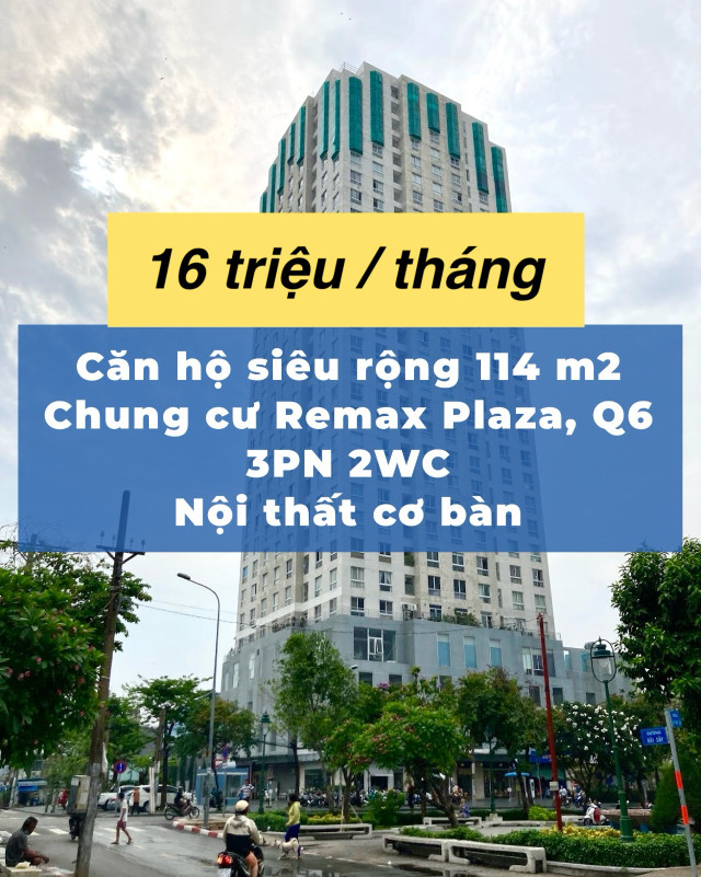 Cho thuê căn hộ 3 phòng Remax Plaza chỉ 16 triệu !
