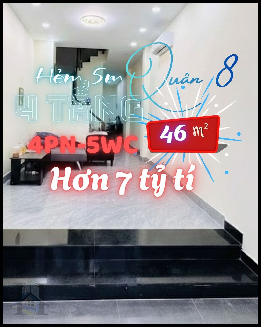 NHÀ DƯƠNG BÁ TRẠC Q.8, GẦN 50m², 4 TẦNG, HƠN 7 TỶ, HẺM 5m, 4 PN – 5 WC - ALO - O918-846-6O8